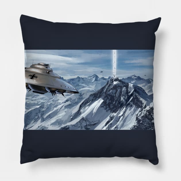 Hidden ufo in the mountain nord Pillow by Alexgle