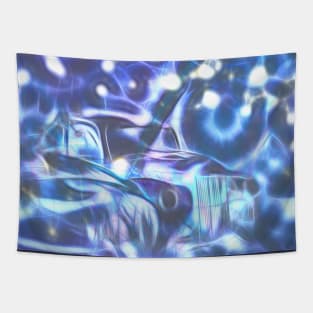 Blue space wreck Tapestry