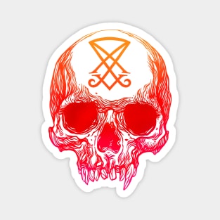 Human skull with Sigil of Lucifer Magnet