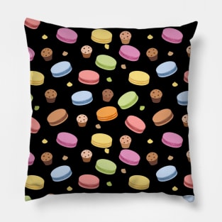 Colorful macaroon and muffin Pillow