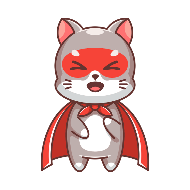 Cute cat super hero cartoon by Wawadzgnstuff