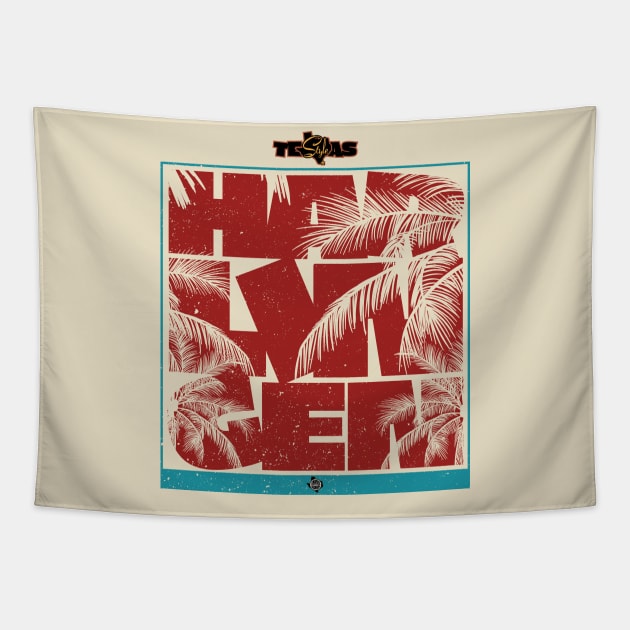 Texas City Harlingen Graphic Dark Orange Tapestry by CamcoGraphics