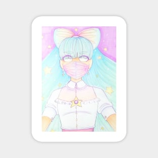 Pastel Girl and Stars Magnet