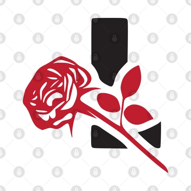 Letter L monogram with a red rose by SeverV