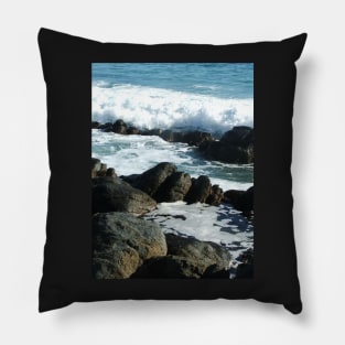 Waves and Rocks by Avril Thomas - photography Pillow