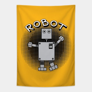 Robot Text Dark Patterned Background Tapestry