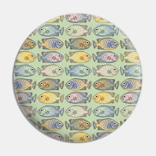 Fish Pattern Retro Color Palette Pin