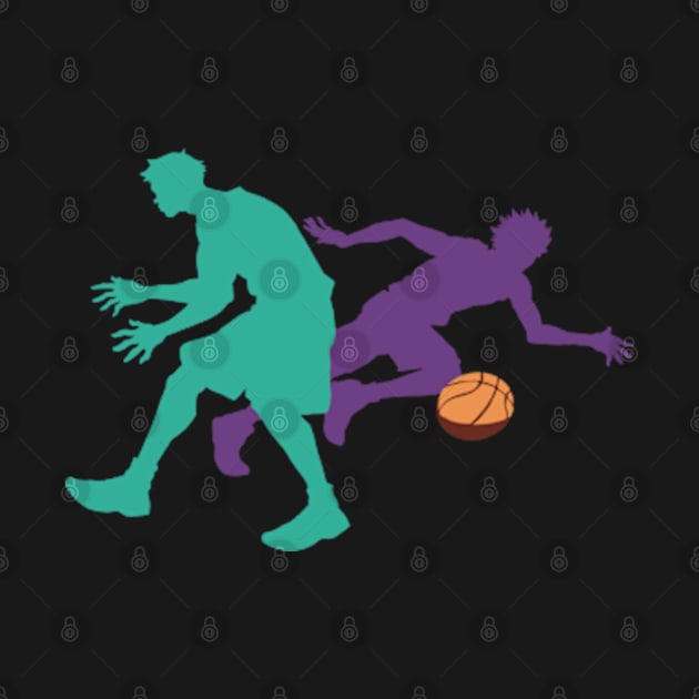 Left Hand Layup Xing Ze Hu Cool Purple and Green Silhouette Graphic by Animangapoi