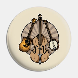 Folk Music/Bluegrass Instruments Sepia Pin