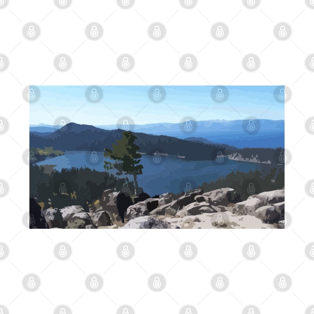 Lake Tahoe Rim Trail Painting by gktb