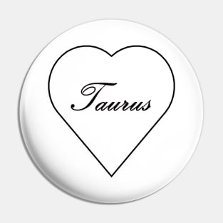 Taurus Zodiac Heart Pin