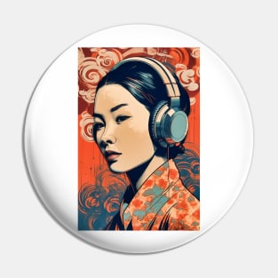 Asian American AAPI Asian Woman Music Lover Pin