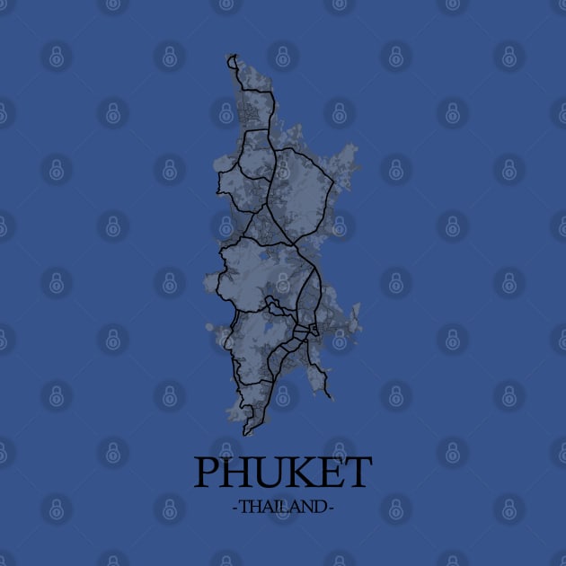 Phuket Island Map - Thailand Cartography by SPAZE
