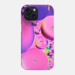 Colorful close up of oil drops in water Phone Case