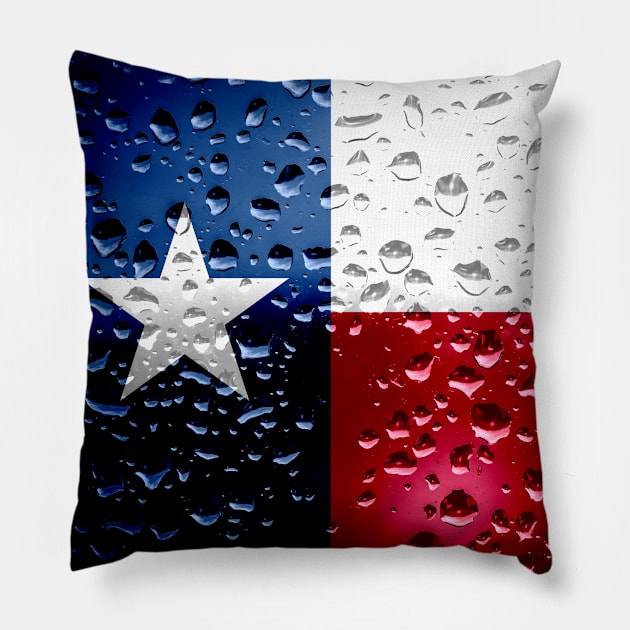 Flag of Texas - Raindrops Pillow by DrPen