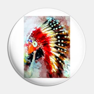 Watercolor Native American Pin