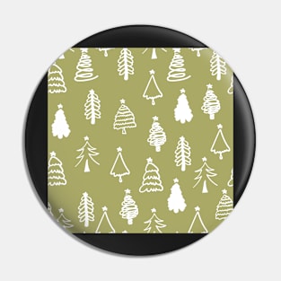 Decorative winter seamless pattern with christmas tree. Christmas background. Pin