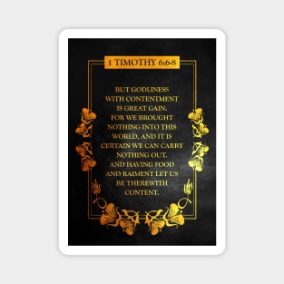 1 Timothy 6:6-8 Bible Verse Wall Art Magnet