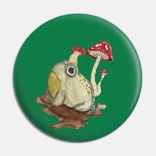 Mushroom Frog Pin