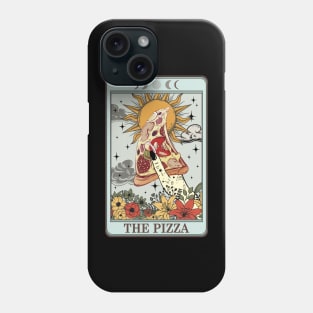 Funny food tarot card with pizza Phone Case