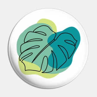 Colorblock Monstera Leaf - green Pin