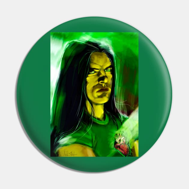 Peter Steele Sacred Heart Pin by Alan Frost artwork