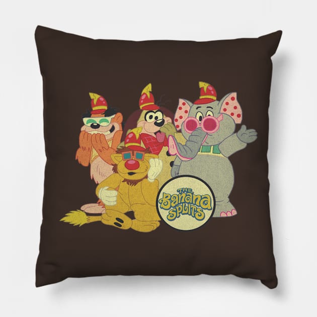 Banana Splits Retro Pillow by otongkoil