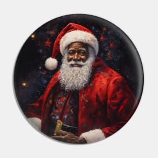 Black Santa by Van Gogh Pin