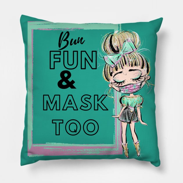 Bun Girl1 Pillow by The Mask Shoppe Unlimited