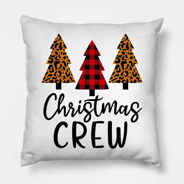Christmas Crew Buffalo Plaid Christmas Tree Pillow by Hobbybox