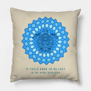 Sea Turtle Mandala Lost In The Right Direction Pillow
