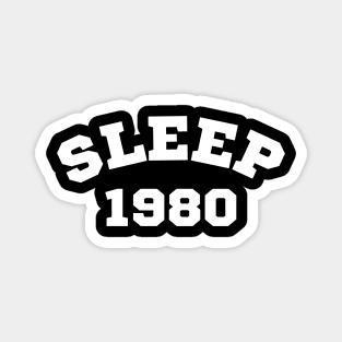 Sleep Retro Classic T Shirt - White Sleeping Sweatshirt Relaxing Sweatshirt Magnet