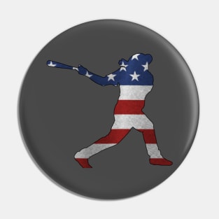 Baseball American Flag . Patriotic USA Sports Fans Pin