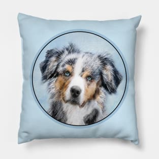 Miniature American Shepherd Painting - Dog Art Pillow