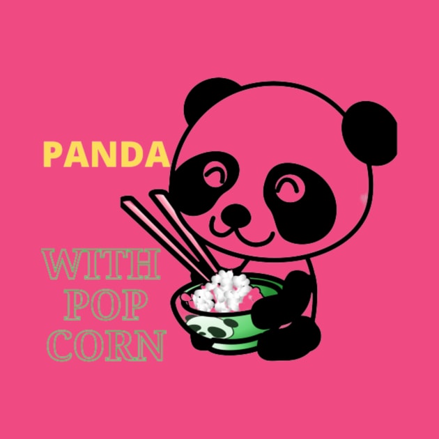 panda with popcorn by panda family