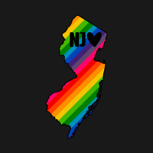 USA States: New Jersey (rainbow) T-Shirt