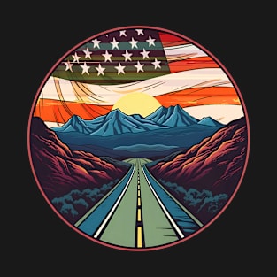 Roadtrip Shirt | Vintage Retro Sunset Flag T-Shirt