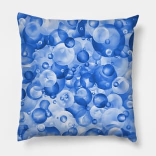 Bubbly Blue Bubble Pattern Pillow