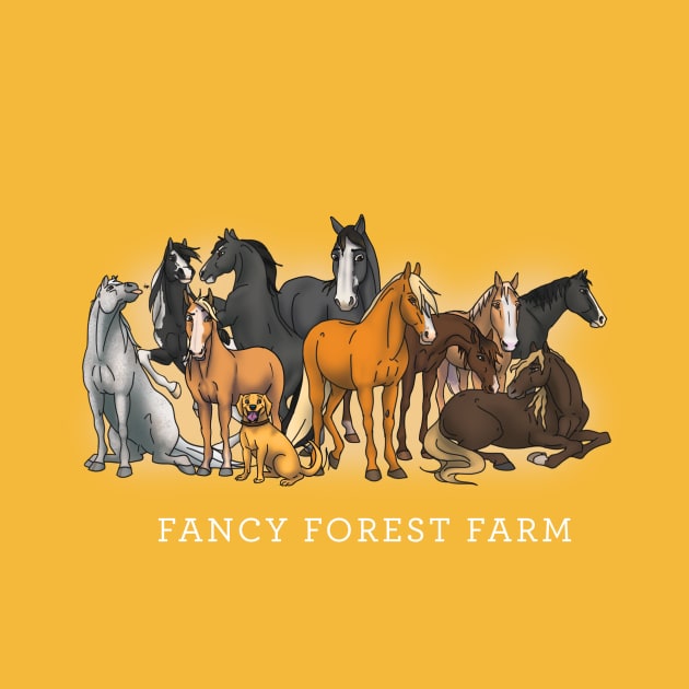 Fancy Forest Farm • Family Portrait • White Text Shirt by FalconArt