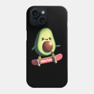 Cool funny avocado skateboarding Phone Case