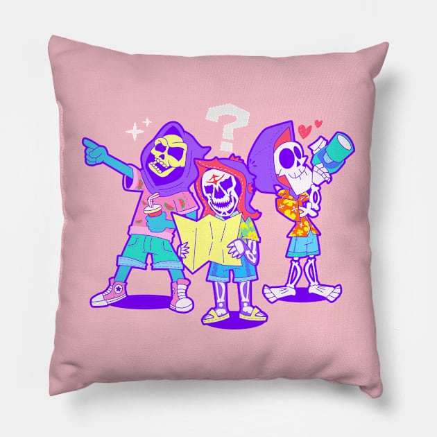 Vacations Skulls Pillow by lolo_aburto