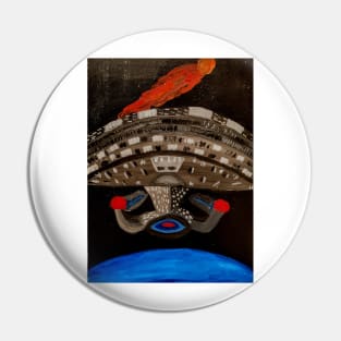 starship enterprice D above a planet Pin