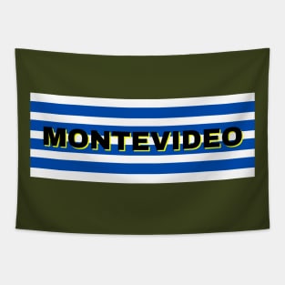 Montevideo City in Uruguay Flag Stripes Tapestry