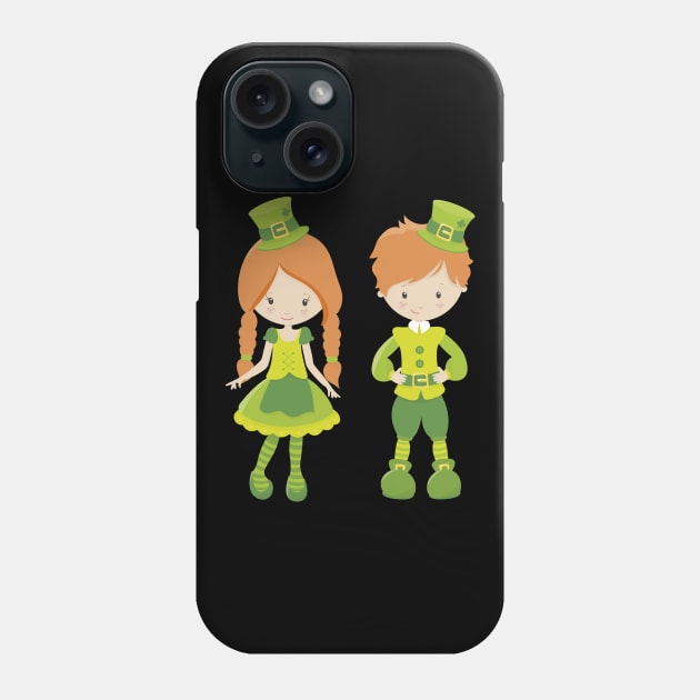 St. Patrick's Day girl and boy Phone Case by BK55