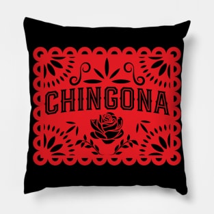 Chingona Red Papel Picado Pillow