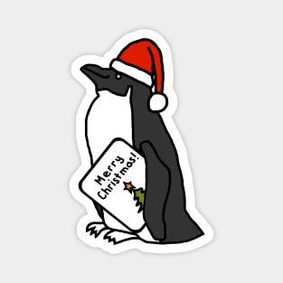 Cool Penguin Says Merry Christmas Magnet