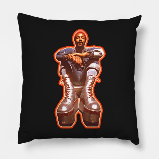 Marvin Gaye Ain't No Platform Boots High Enough FanArt Pillow by darklordpug