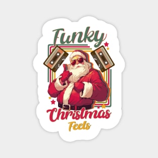 Funky Christmas Feels Retro Santa Mixtapes for Retro Lovers Magnet