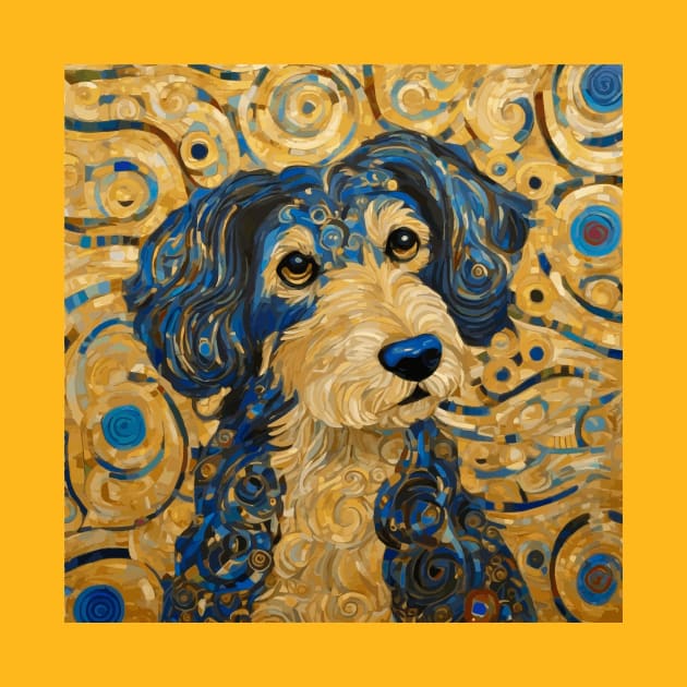 Cute Blue and Gold Klimt Dog by bragova