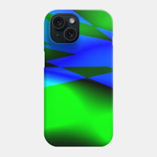 Blue green black abstract art Phone Case